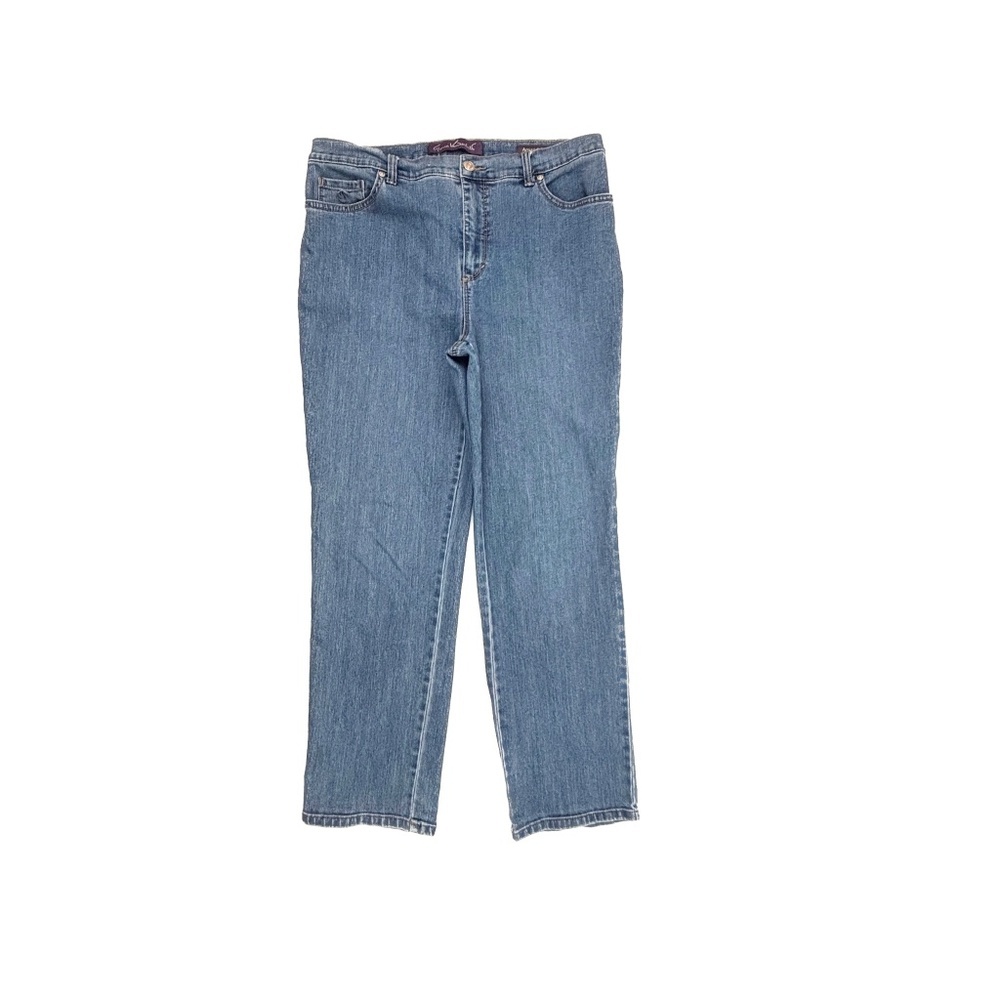 Gloria Vanderbilt Amanda Straight Leg Women's size 14P Medium Blue‎ Denim jeans